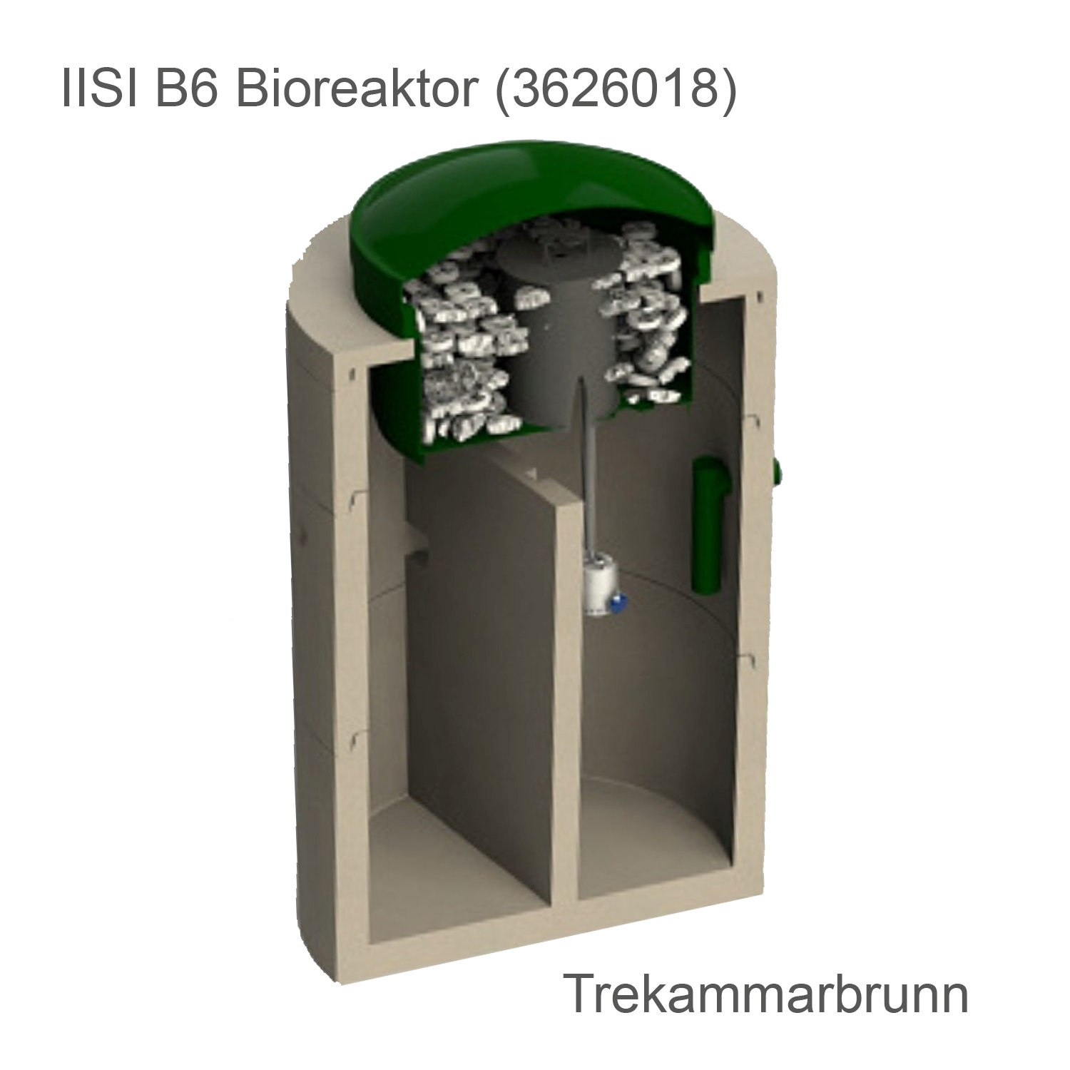 IISI B6/B10 bioreaktor för trekammarbrunn - Bild 3
